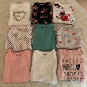 9 lone sleeve baby onesies!